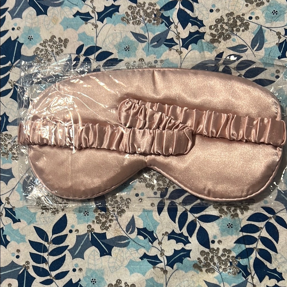 Pink Satin Sleep Mask with Elegant Ruching